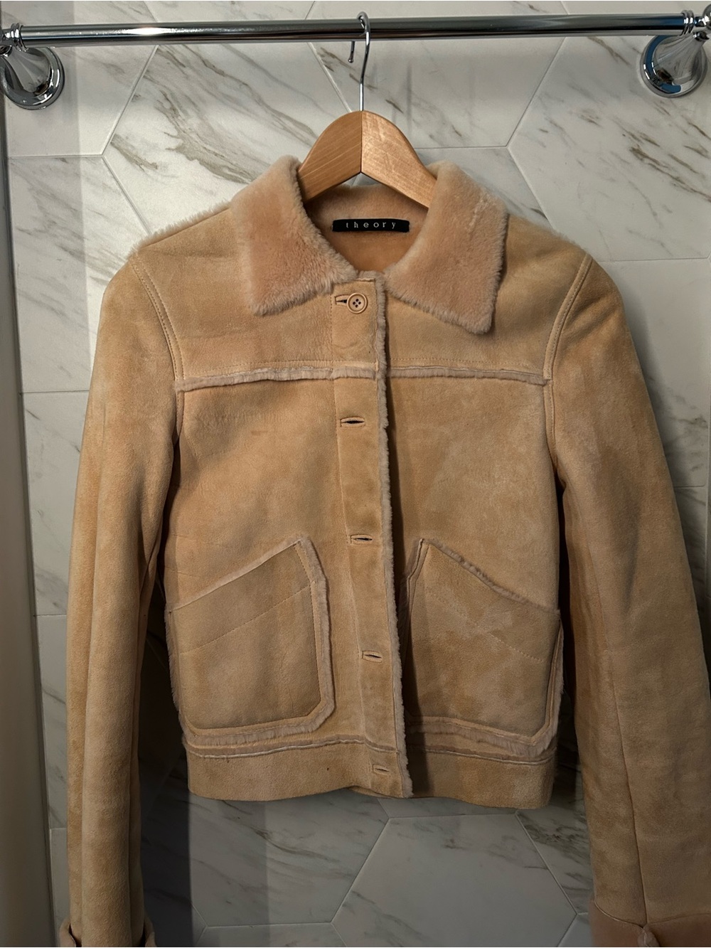 Theory Suede and Shearling Jacket